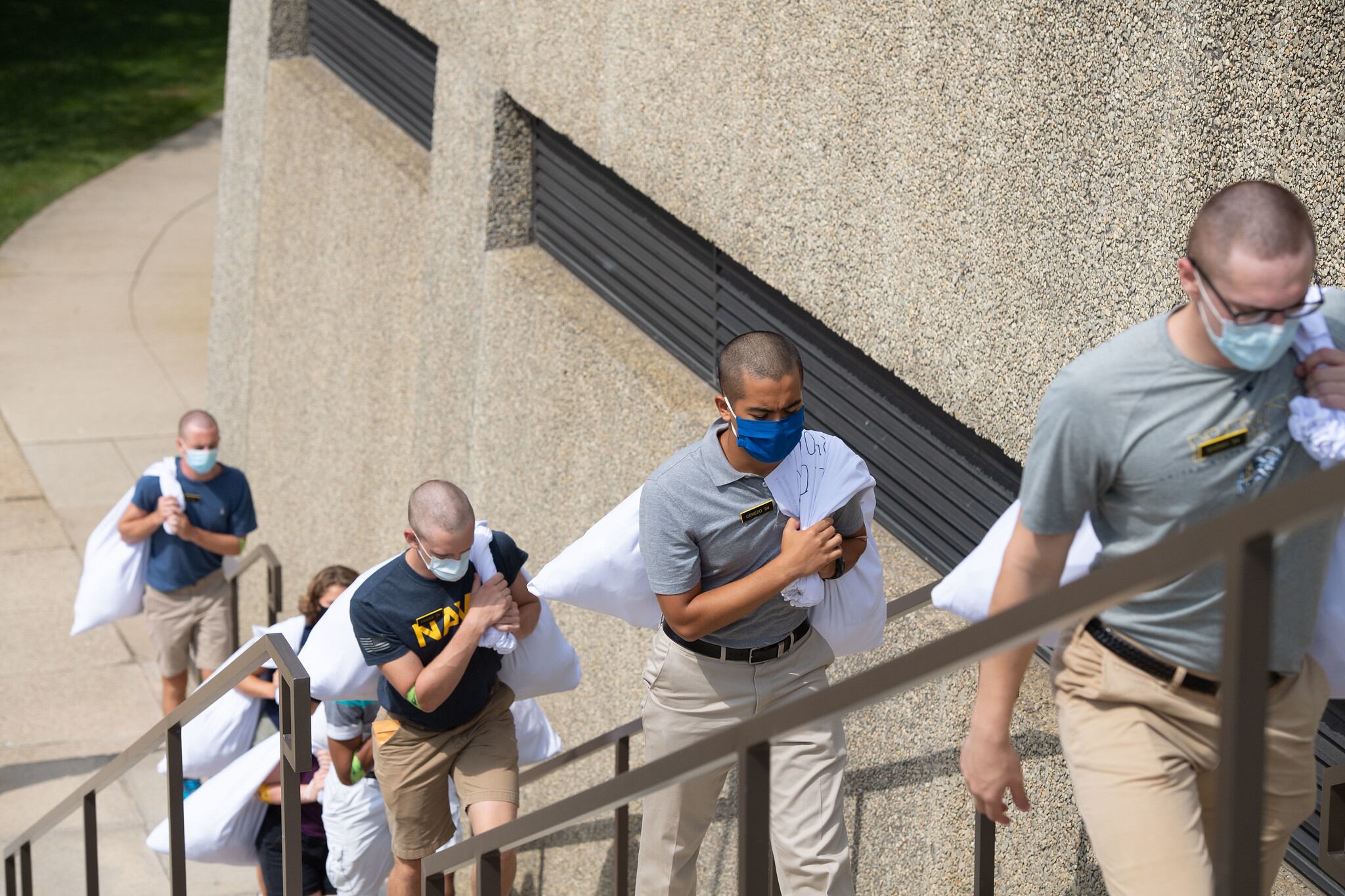 The United States Naval Academy welcomes the incoming 4th class midshipmen, or plebes, of the Class of 2024 on July 1, 2020, during a four-day induction process due to restrictions set forth by the COVID-19 pandemic for this 2020 year.