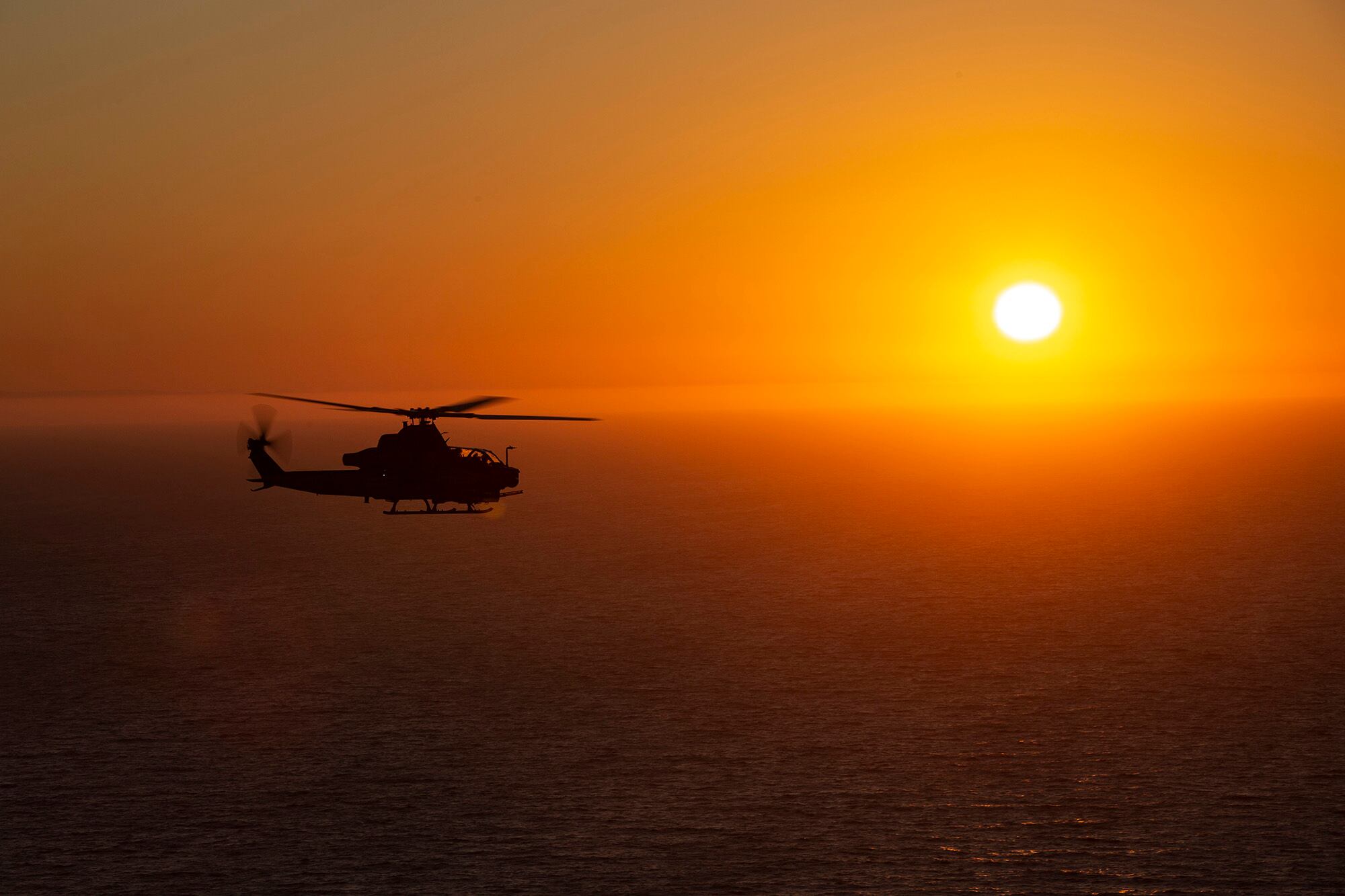 A U.S. Marine Corps AH-1Z Viper conducts Defense of Amphibious Task Force training during Exercise Trident Storm at San Clemente Island, Calif., July 30, 2020.