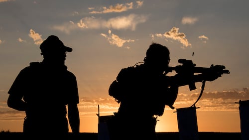 An airman assigned to the Combat Team Member Course receives instruction during training at Davis-Monthan Air Force Base, Ariz., June 26, 2020.