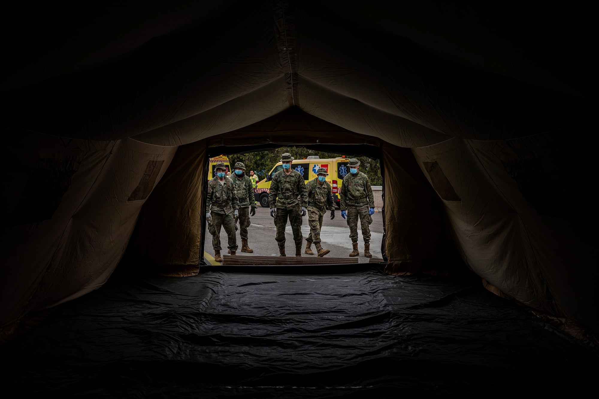 Spain field hospital, coronavirus