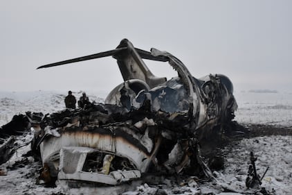 Wreckage of a U.S. military aircraft