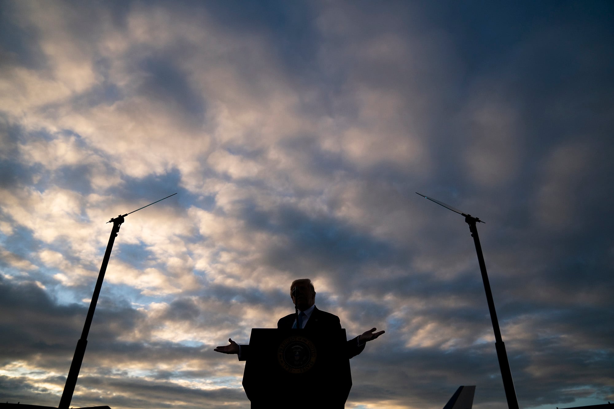 President Donald Trump speaks during a campaign rally at Arnold Palmer Regional Airport, Thursday, Sept. 3, 2020, in Latrobe, Pa.