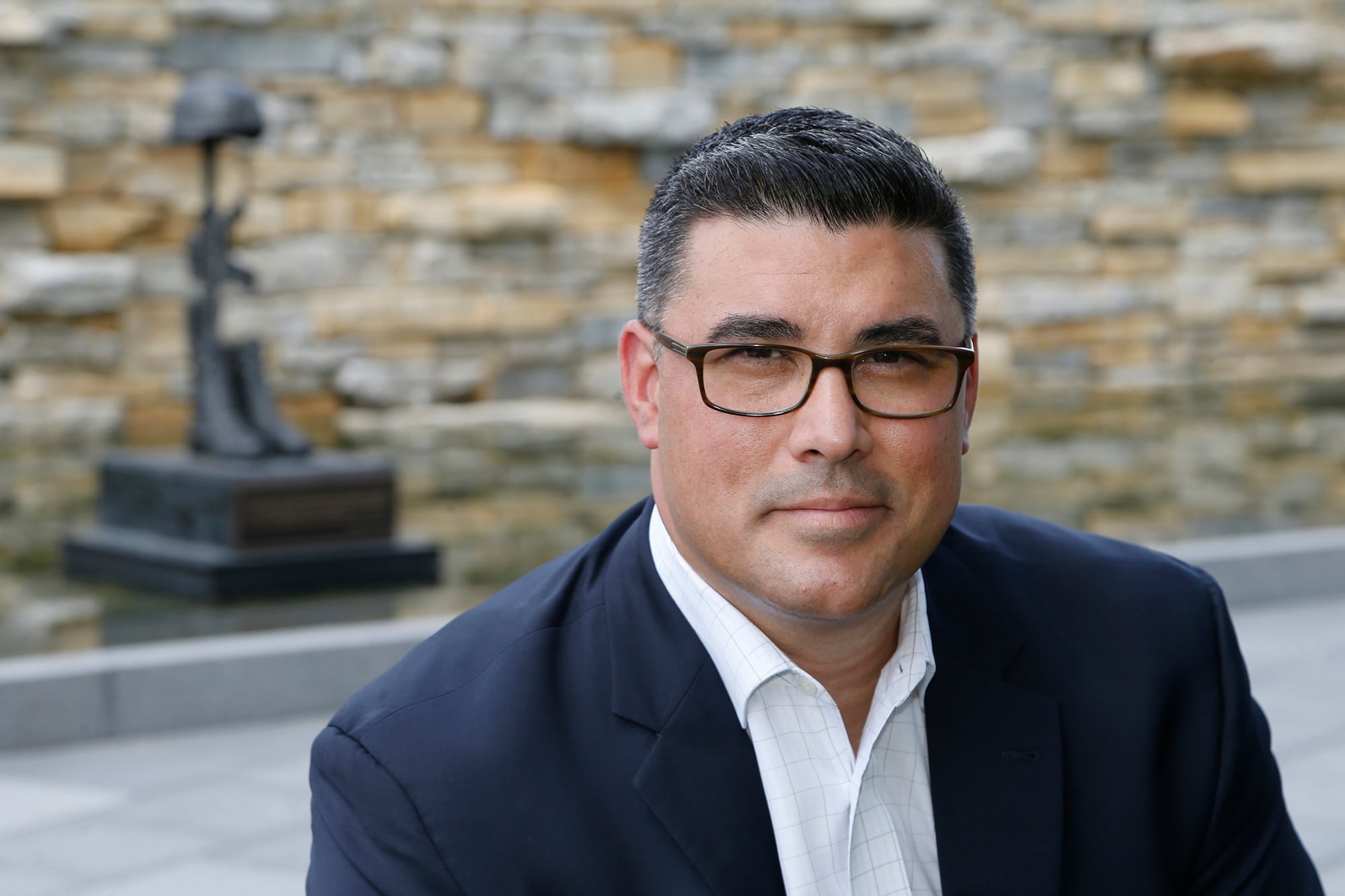 In this photo made on July 31, 2020, Jason Dominguez poses for a photo at the National Veterans Memorial and Museum, in Columbus, Ohio.