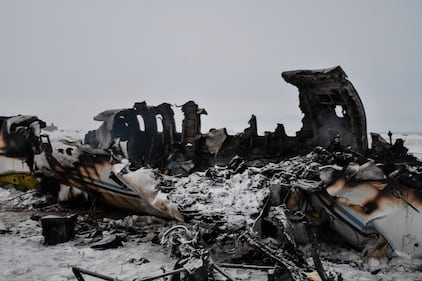 Wreckage of a U.S. military aircraft