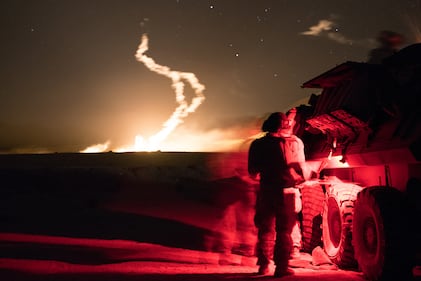 Marines debrief their result during Steel Knight 21, Dec. 4, 2020, at Camp Pendleton, Calif.